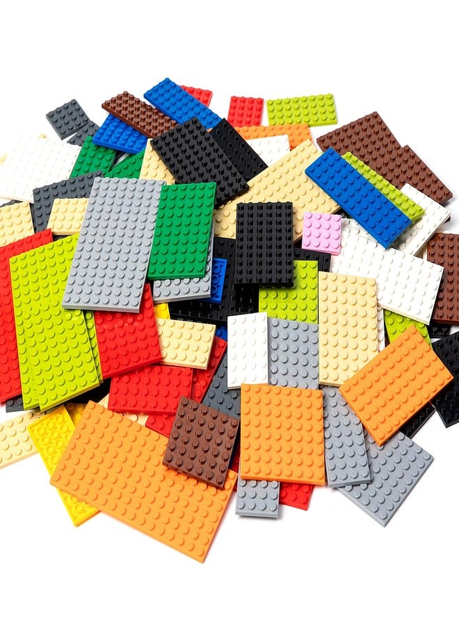 MANNIDOO 110 Pieces Classic Building Plates, 11 Sizes Small Baseplates Multipacks - Compatible with All Major Brands Building Pieces, Flat Platform Base for Moc Building, 12 Colors - Image 1